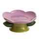 HGKL Cat Food Bowl, Flower Ceramic Cat Bowls, Raised Wide Mouth Cat Food Bowl, Smooth and Easy To Clean Cat Food Dishes purple- bloom