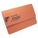 [Pack of 100] Premium 285gsm Card Foolscap Document Wallets (Orange)