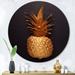 East Urban Home Gold Painted Tropical Fruits On Black III - Traditional Metal Circle Wall Art Metal in White | 36 H x 36 W x 1 D in | Wayfair