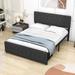 Red Barrel Studio® Terae Metal Platform Bed w/ Headboard & Drawer Upholstered/Metal & Upholstered/ in Gray | 44.2 H x 62 W x 83 D in | Wayfair
