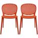 2xHome Set Of 2 Modern Pool Side Armless Dining Chair Plastic/Resin in Orange | 31.5 H x 18.5 W x 22 D in | Outdoor Dining | Wayfair Pool(Orange)X2
