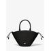 Michael Kors Audrey Woven Leather Market Bag Black One Size