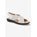 Wide Width Women's Claudia Sandal by Easy Street in White (Size 10 W)