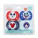 Cudlie Disney Mickey Mouse Baby Boy 4 Pack of Pacifier, Varsity Blues