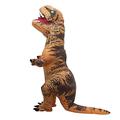 Funthy Inflatable T-REX Costume Child, Dinosaur Inflatable Costume, Jumpsuit Air Blow up Halloween Cosplay Fancy Dress up Costume - Brown-Brown||Aldult