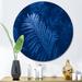 East Urban Home Blue Macro Of Tropical Fern Plant Shrub Leaves - Tropical Metal Circle Wall Art Metal in Blue/Green | 29 H x 29 W x 1 D in | Wayfair