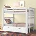 Andover Mills™ Baby & Kids Abdullah Solid Wood Standard Bunk Bed in White | 70 H x 58.75 W x 81 D in | Wayfair DFD8731035E34473B48D4CC8ECFDEDAB