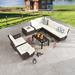 Winston Porter Bonni Wicker/Rattan 5 - Person Seating Group w/ Cushions Synthetic Wicker/All - Weather Wicker/Wicker/Rattan in Black/Brown | Outdoor Furniture | Wayfair