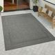 Paco Home - Tapis Intérieur Extérieur Tapis Cuisine Design Monochrome Sisal Bordure Noir 80x200 cm