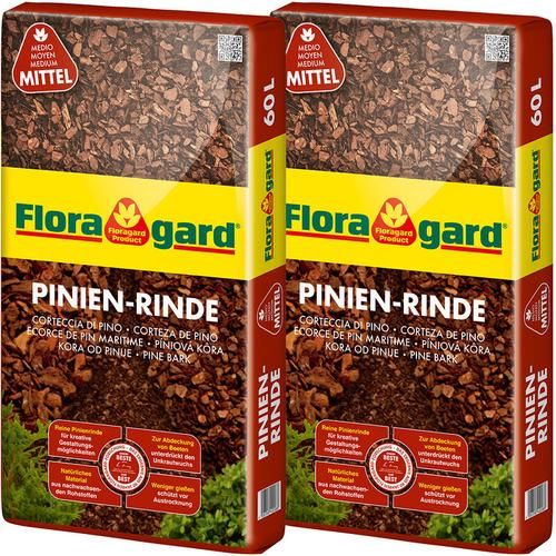 Floragard Pinienrinde Pinien Rinde Rindenmulch Rinden Mulch Bodenabdeckung mittel (2 x 60L)