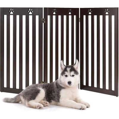 Absperrgitter Hunde 89cm Hoch, Schutzgitter Holz, Kindergitter klappbar, Treppengitter