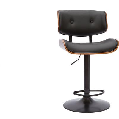 Design-Barhocker höhenverstellbar schwarz und dunkles Holz basile Image