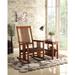 Traditional Rustic Style Wooden Rocking Chair with Upholstered Seat and Tall Chair Backrest