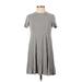 BCBGeneration Casual Dress - A-Line: Gray Print Dresses - Women's Size X-Small