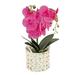 21" Purple Orchid Flower in White Basket by National Tree Company - 21 in