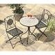 Parcel in the Attic Milan Mosaic Bistro Set - Table & 2 Folding Chairs - Cast Iron (ref. 945)