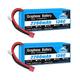 Yowoo 2 Pack 2S LiPo Battery 2200mAh 7.4V 130C with Deans T Plug Graphene Battery Compatible with Traxxas 1/16 E-Revo VXL Summit Slash Losi 1/14 Mini 8ight and Rc Cars
