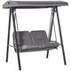 Outsunny 2 Seater Garden Outdoor Swing Chair Lounger Hammock Bench w/Steel Frame Cushions Adjustable Tilting Canopy Patio Grey