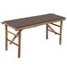 Bayou Breeze Wingert Folding Teak Picnic Outdoor Bench Wood/Natural Hardwoods in Black/Brown/White | 17.7 H x 15 W x 19.69 D in | Wayfair