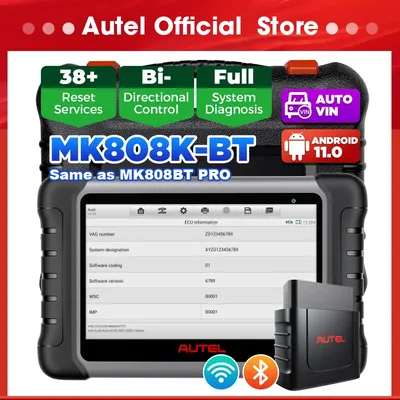 Autel MaxiCOM MK808KBT PRO OBD2 Scanner Automotivo Car Diagnostic Scan Tool MK808K-BT OBD 2 Code Reader Key Coding Active Test