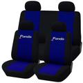 Set Coprisedili Compatibili Per Auto Panda Del 2014 Made In Italy Bicolore Con Logo Nero - Blu Royal