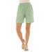 Plus Size Women's Soft Knit Short by Roaman's in Green Mint (Size 4X)
