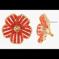 Kate Spade Jewelry | Nwt Kate Spade New York Glistening Petals Flower Statement Studs Earrings | Color: Gold/Red | Size: Os