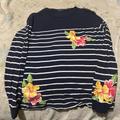 Polo By Ralph Lauren Shirts | Floral/Striped Ralph Lauren Long Sleeve Tee | Color: Blue/White | Size: L