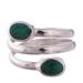 Double Embrace,'Handcrafted Green-Blue Chrysocolla Wrap Ring'