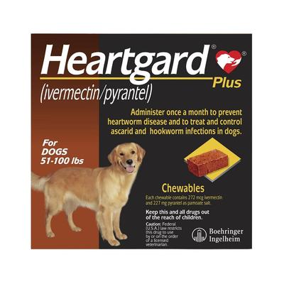 Heartgard Plus For Large Dogs 51-100lbs (Brown) 12 Doses