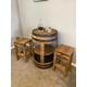 Garden Set | Table | Whisky Barrel | Rustic | Patio | Cabinet | Conservatory Furniture Set | Hand Made | Patio Set | Shelf for Alcohol
