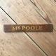 Small Vintage Hand Painted Oak Name Plate Sign - Mr Poole