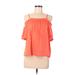 H&M Short Sleeve Top Orange Cold Shoulder Tops - Women's Size Medium