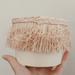 Anthropologie Accents | Fringed Vase | Color: Cream | Size: 5” X 3.75”