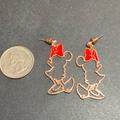 Disney Jewelry | Disney Minnie Mouse Rose Gold Silhouette Earrings With Red Bow | Color: Gold/Red | Size: Os