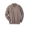 Men's Big & Tall Lightweight Polo Sweater by KingSize in Heather Brown (Size 7XL)