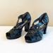 American Eagle Outfitters Shoes | American Eagle Heels 6 Black Cage Strappy Platform Heel Sandals Shoes | Color: Black | Size: 6