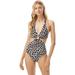 Michael Kors Swim | Nwt Never Worn Michael Michael Kors Women's Cut Out Halter One Piece Swimsuit | Color: Black/White | Size: 14