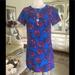 J. Crew Dresses | J Crew Like New Blue/Red Floral Dress Lined Size 2 | Color: Blue/Red | Size: 2