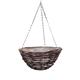 Black Wicker Rattan Hanging Basket 16' Flower Planters Pack Of Two Baskets