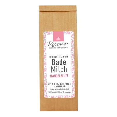 Rosenrot - Feste Bademilch - Mandelblüte Pulver 150g Badeöl & Bademilch