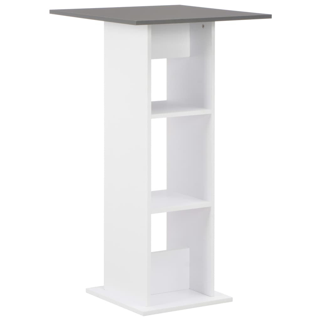 vidaXL Bartisch Weiß und Anthrazitgrau 60x60x110 cm Image