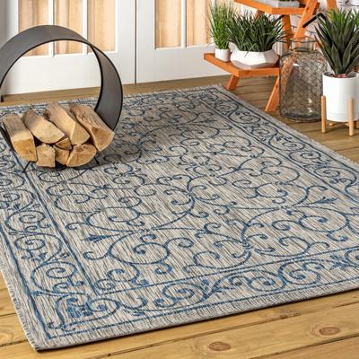 JONATHAN Y Madrid Vintage Filigree Textured Weave Indoor/Outdoor Area Rug