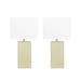 Aspen Creative Two Pack Set 21-1/4" High Ivory Faux Leather Table Lamp and Hardback Rectangular Shaped Lamp Shade Off White