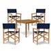 HiTeak Furniture Del Ray 5-Piece Square Teak Outdoor Dining Set - HLS-DRS-BL