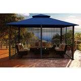 Paragon-Outdoor Barcelona 10 Ft x 12 Ft. Aluminum Soft Top Gazebo w/ Mosquito Netting Aluminum/Metal/Soft-top in Gray | Wayfair GZ584NNK