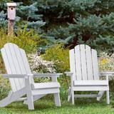 Rosecliff Heights Kalamazoo Folding Adirondack Chair Plastic/Resin in White | 37.99 H x 31.89 W x 22.04 D in | Wayfair