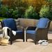 XIZZI Peridot Patio Chair w/ Cushions Wicker/Rattan in Gray/Brown | 34.05 H x 29.52 W x 33.66 D in | Wayfair HNTC402