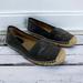 Coach Shoes | Coach Black Leather Rhodelle Espadrille Flat Slip-On Shoe Women Size 6b | Color: Black | Size: 6