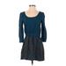 Ecote Casual Dress - Mini: Blue Paisley Dresses - Women's Size X-Small - Print Wash